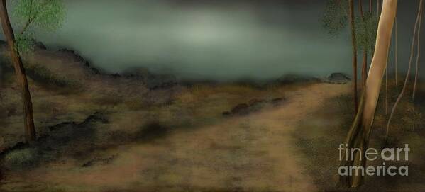 Landscape Poster featuring the digital art Fog Is Rising  Captain Hargrave's by Julie Grimshaw