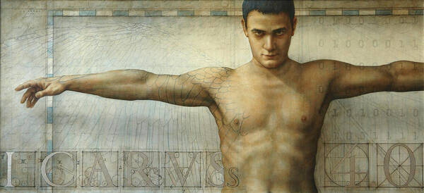 Icarus Poster featuring the painting Icarus 4.0 by Jose Luis Munoz Luque