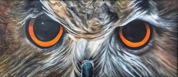 Owl Poster featuring the painting Owl Eyes by Tracy Hutchinson