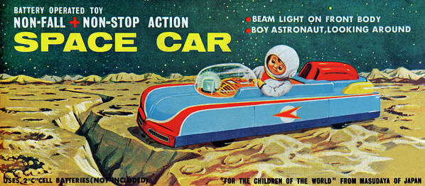 Vintage Toy Posters Poster featuring the drawing Space Car by Vintage Toy Posters