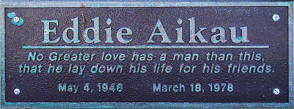 Plaque Poster featuring the photograph Eddie Aikau Plaque #1 by Leigh Anne Meeks