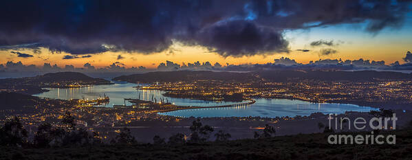 Estuary Poster featuring the photograph Ferrol Estuary Panoramic View From Mount Marraxon Galicia Spain #1 by Pablo Avanzini