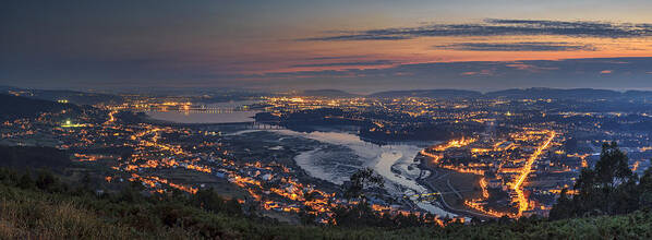 Ancos Poster featuring the photograph Ferrol's Ria Panorama from Mount Ancos Galicia Spain #1 by Pablo Avanzini