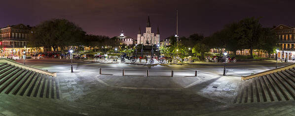 New Orleans Poster featuring the photograph Jackson Square at night #1 by John McGraw