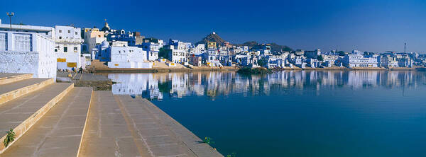 Photography Poster featuring the photograph Steps At A Ghat, Pushkar Lake, Pushkar #1 by Panoramic Images