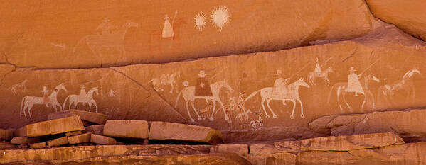 Photography Poster featuring the photograph Petroglyphs On Sandstone, Canyon De #2 by Panoramic Images