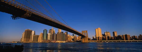 Photography Poster featuring the photograph Suspension Bridge Across A River #2 by Panoramic Images