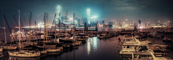 Tranquility Poster featuring the photograph A Night Sense In Causeway Bay Typhoon by Dragon For Real
