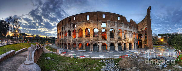 Yhun Suarez Poster featuring the photograph Colosseo Panorama by Yhun Suarez