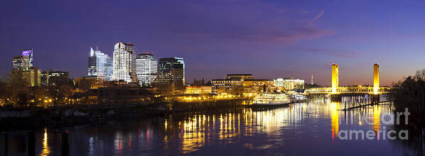 Downtown Poster featuring the photograph Downtown Sacramento skyline at late dusk by Ken Brown