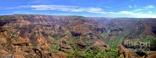 Hawaii Poster featuring the photograph Hawaii Kauai Waimea Canyon Beautiful Panorama by David Zanzinger