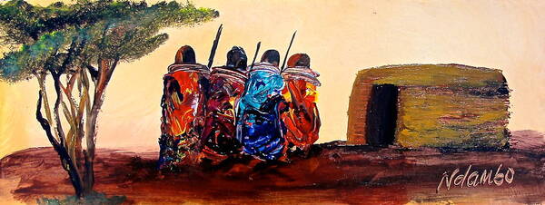 African Paintings Poster featuring the painting N 59 by John Ndambo