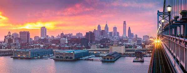 Philadelphia Poster featuring the photograph Philadelphia panorama by Mihai Andritoiu