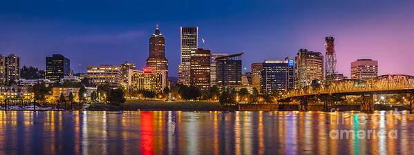 Architecture Poster featuring the photograph Portland Skyline PM by Brian Jannsen