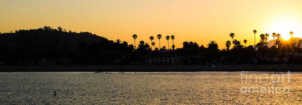 Santa Barbara Poster featuring the photograph Santa Barbara Sunset From Wharf by Suzanne Luft