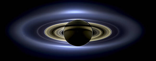 3scape Poster featuring the photograph Saturn Mosaic with Earth by Adam Romanowicz