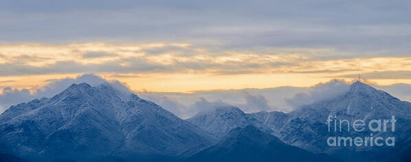 Mcdowell Mountains Poster featuring the photograph Snow Dusted McDowell Mountains by Tamara Becker