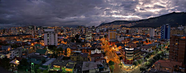 Quito Poster featuring the photograph Stormy Evening Skyline in Quito by Leda Robertson