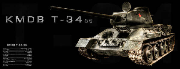 T-34-85 Poster featuring the photograph T-34 Soviet Tank BK BG 2 by Weston Westmoreland