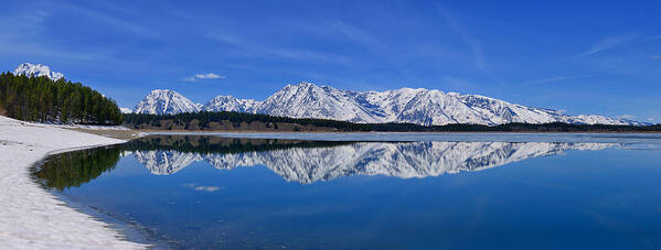 Tetons Poster featuring the photograph Teton End of Winter Reflections by Greg Norrell