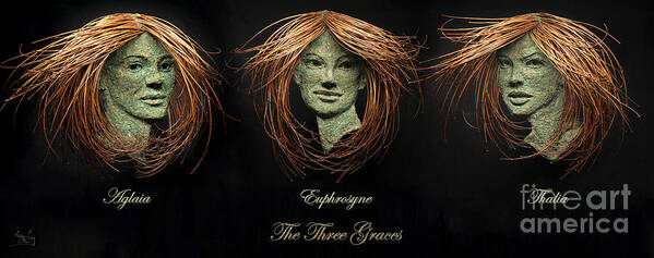 Art Poster featuring the relief The Three Graces by Adam Long