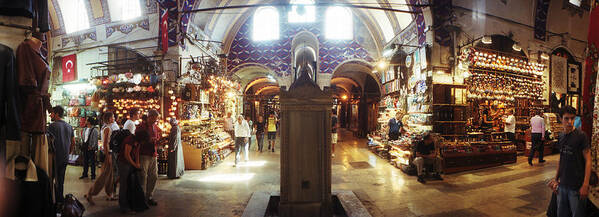 Photography Poster featuring the photograph Tourists In A Market, Grand Bazaar by Panoramic Images