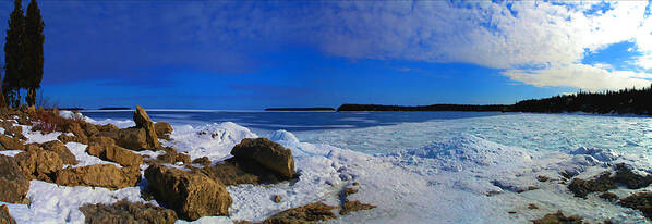 Winter Poster featuring the photograph Frozen lake by Photography Art