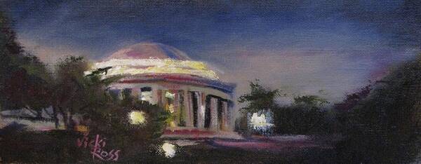 V.n.ross Poster featuring the painting Jefferson Memorial by Vicki Ross
