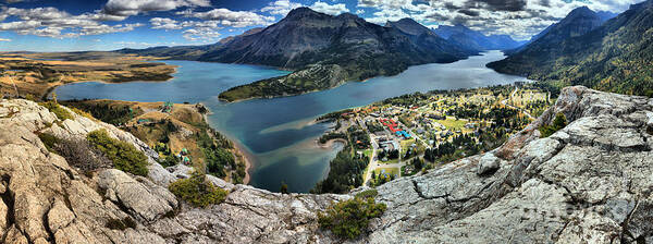 Bears Hump Poster featuring the photograph Looking Down On Waterton Lakes #1 by Adam Jewell