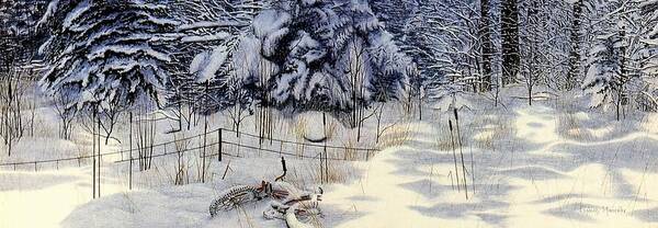 Winter Poster featuring the painting Peaceful Slumber by Conrad Mieschke