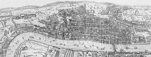 London Poster featuring the drawing A view of London in the Sixteenth Century by English School