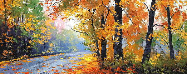 Fall Poster featuring the painting Autumn Mt Wilson by Graham Gercken