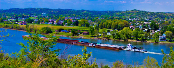 Movid Studios Poster featuring the photograph Barge on the Ohio River by Jonny D