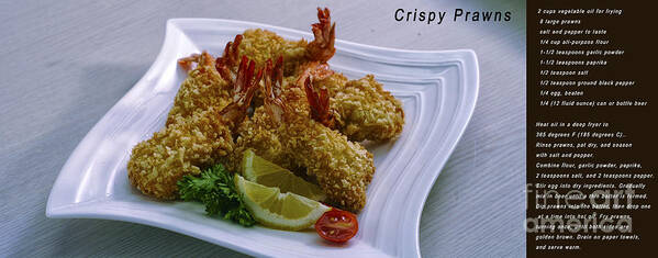 Prawns Poster featuring the photograph Crispy Prawns with Recipe by Charuhas Images