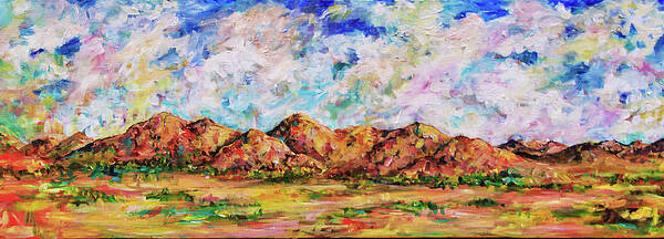 Dona Ana Mountains Poster featuring the painting Dona Anas by Sally Quillin