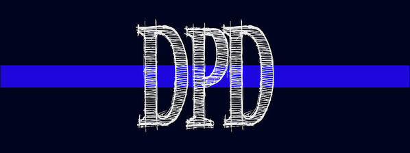  Poster featuring the digital art DPD Blue Line Mug by Robert J Sadler