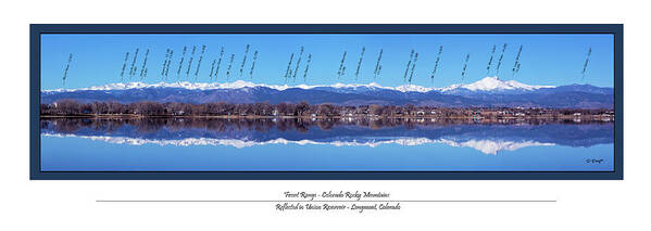 Panorama Poster featuring the photograph Front Range Panorama with peaks identified by Phyllis Dwyer