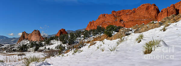Garden Of The Cogs Poster featuring the photograph Garden Of The Gods Spring Snow by Adam Jewell