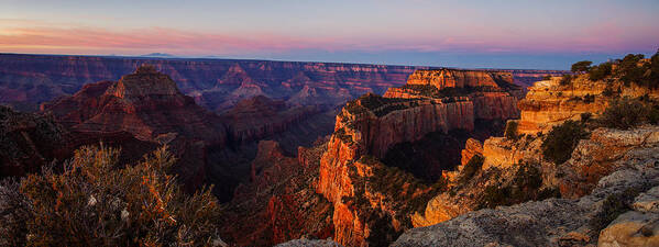 Adventure Poster featuring the photograph Grand Canyon Sunrise Panoramic by Scott McGuire