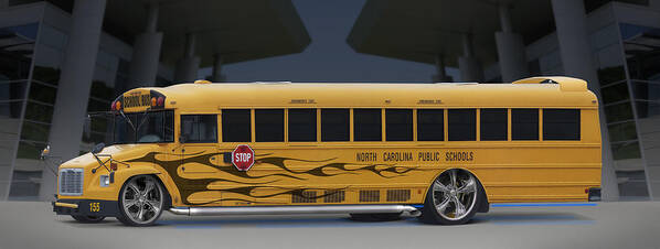 Hot Rod Poster featuring the photograph Hot Rod School Bus by Mike McGlothlen