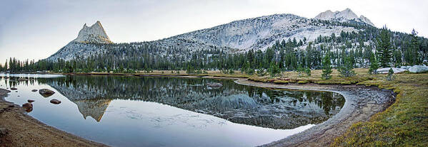 Upper Cathedral Lake Poster featuring the photograph Morning Reflections II by Angie Schutt