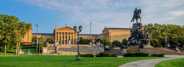 Philadelphia Poster featuring the photograph Philadelphia Sights - The Museum of Art Panorama by Bill Cannon