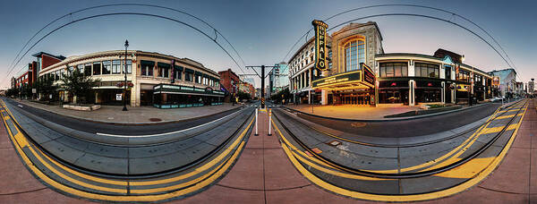 Shea's Performing Arts Center Poster featuring the photograph Shea's On Main Street Buffalo - Panorama by Chris Bordeleau