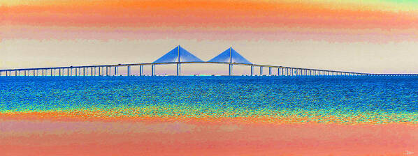 Art Poster featuring the painting Skyway Morning by David Lee Thompson