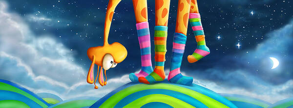 Socks Poster featuring the digital art Striped Socks - Revisited by Tooshtoosh