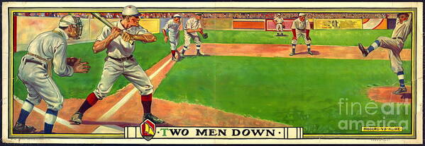 Two Men Down 1909 Poster featuring the photograph Two Men Down 1909 by Padre Art