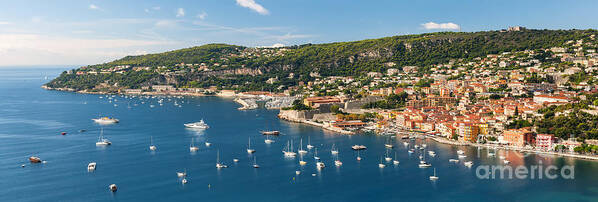Villefranche-sur-mer Poster featuring the photograph French Riviera panorama by Elena Elisseeva
