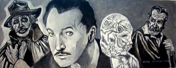 Horror Poster featuring the painting Vincent Price by Paul Weerasekera