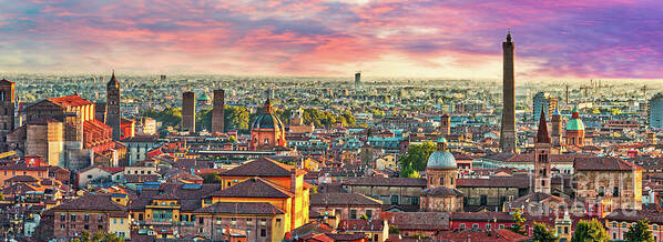  Poster featuring the photograph cityscape of Bologna by Vivida Photo PC