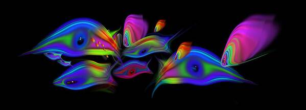 Rainbow Fish Poster featuring the digital art Deep Cool by Charles Stuart